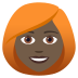 👩🏿‍🦰 woman: dark skin tone, red hair display on JoyPixels